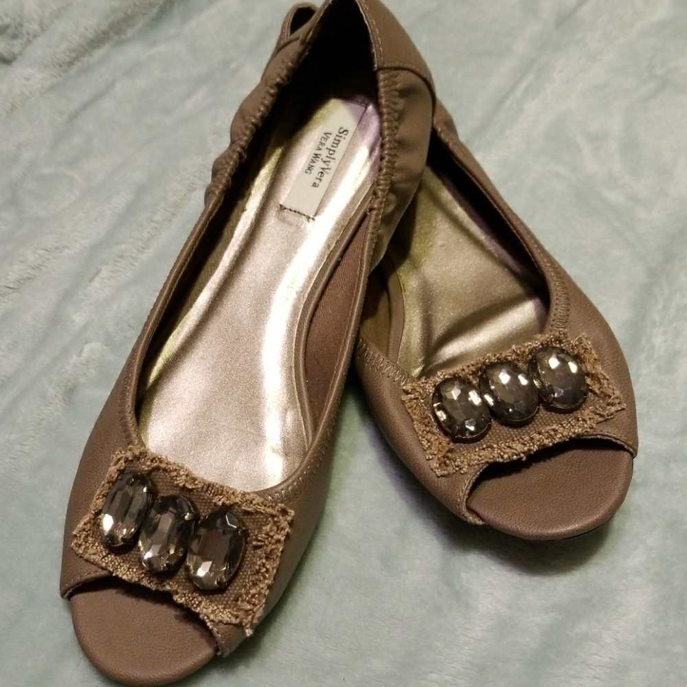 Beige flats